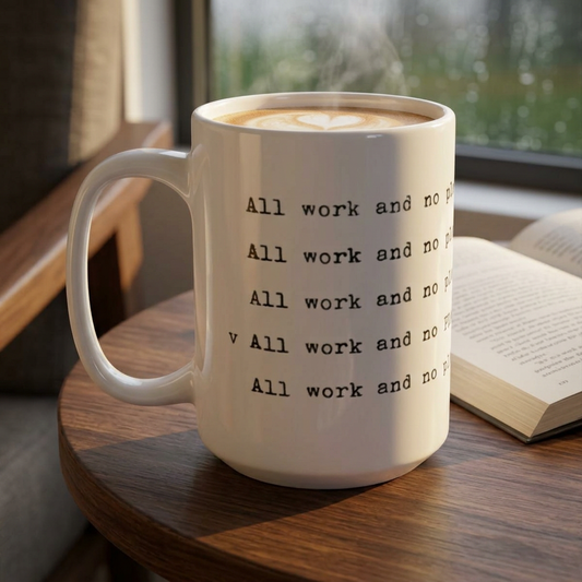 The Shining Ceramic Mug, All Work and No Play Makes Jack a Dull Boy, 11 & 15oz