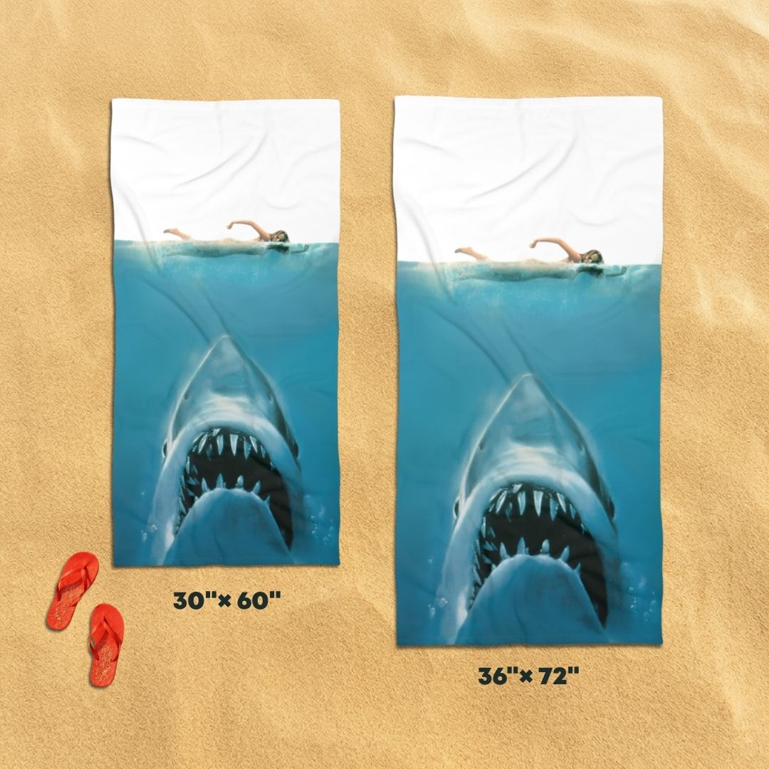 JAWS Beach Towel | Horror Movie Poster Print